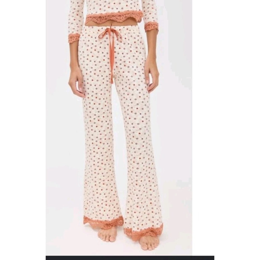Intimately Free People Stolen Dance PJ Pants Wide Leg Large Fall Colors